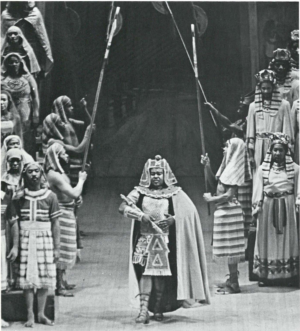 Black Opera Ebony -- Mervin Wallace, Radamus, makes his triumphant entrance in Verdi's Aida