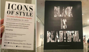 Icons of Style was published in 2016. The Black is Beautiful Mural was from a poster designed in 1970 and displayed at the Museum of Fine Arts, Houston in 2019