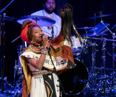 Fatoumata Diawara performs a concert in Zankel Hall. Photo by Stephanie Berger